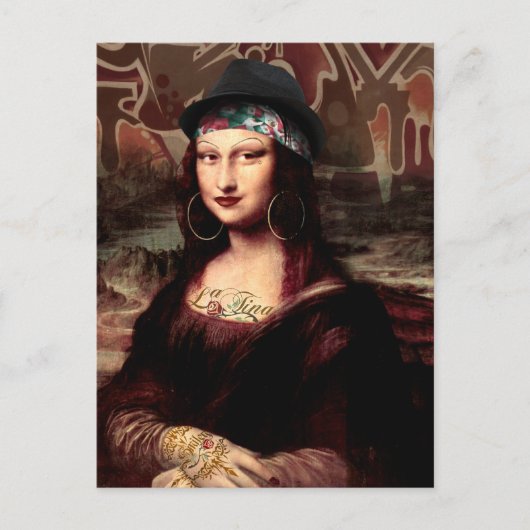 La Chola Mona Lisa Mexicaans Briefkaart (Voorkant)