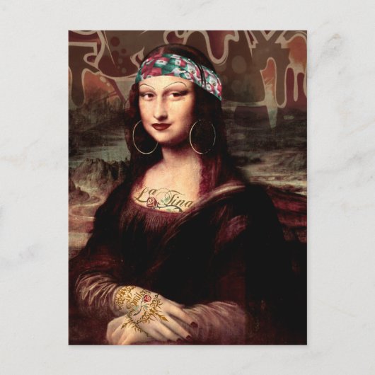 La Chola Mona Lisa Mexicaans Briefkaart (Voorkant)