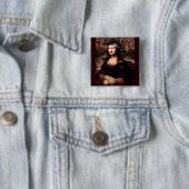 La Chola Mona Lisa Mexicaans Vierkante Button 5,1 Cm (In situ)