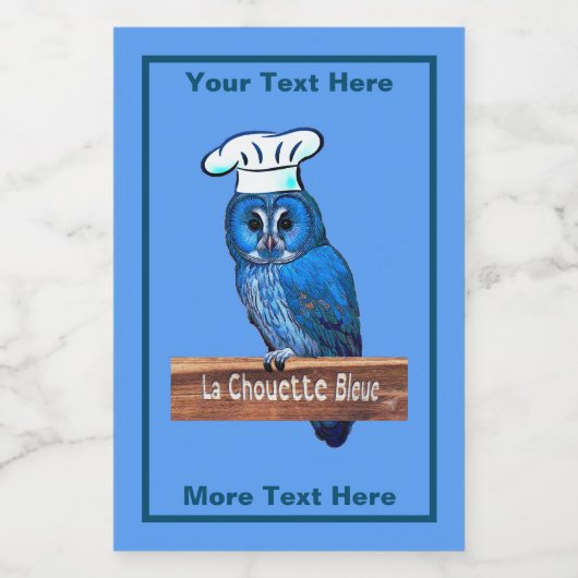 La Chouette Bleue Cafe Voedselcontainer Etiket (Enkel label)