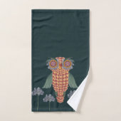 La chouette de sagesse et de fleurs (Serviette à main)