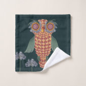 La chouette de sagesse et de fleurs (Gant de toilette)