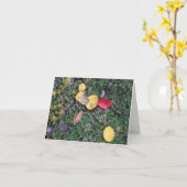 La chute colore la carte de sympathie (Fleur jaune)