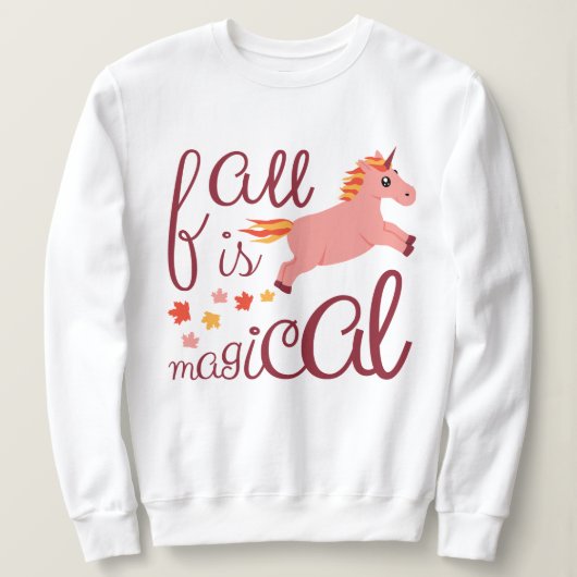 La chute est magique Peach Unicorn Sweatshirt (Design devant)