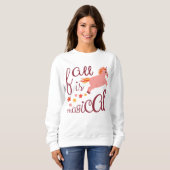 La chute est magique Peach Unicorn Sweatshirt (Devant entier)