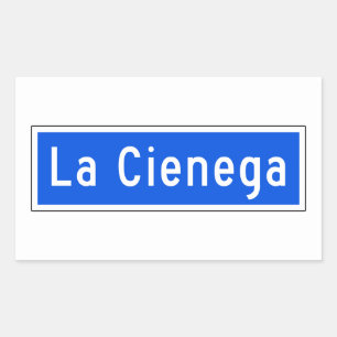 La Cienega Boulevard, Los Angeles, CA Street Sign Rechthoekige Sticker