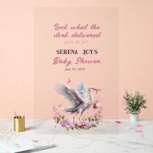 La cigogne donne un bébé fille (Mariage)