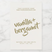 La cire de soja en ivoire moderne fond étiquette (Étiquettes simples)