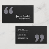 La citation foncée marque le carte de visite (Devant / Derrière)