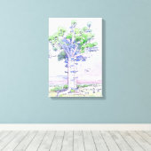 La citta' albero canvas afdruk (Insitu (Houten vloer))