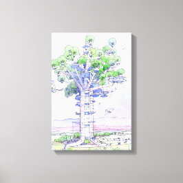 La citta' albero canvas afdruk