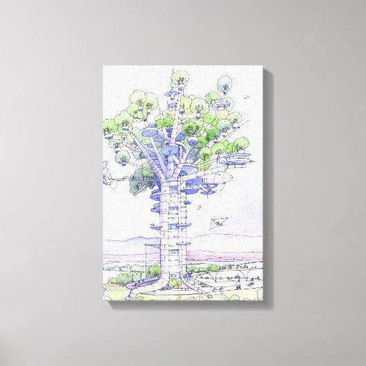 La citta' albero canvas afdruk (Voorkant)