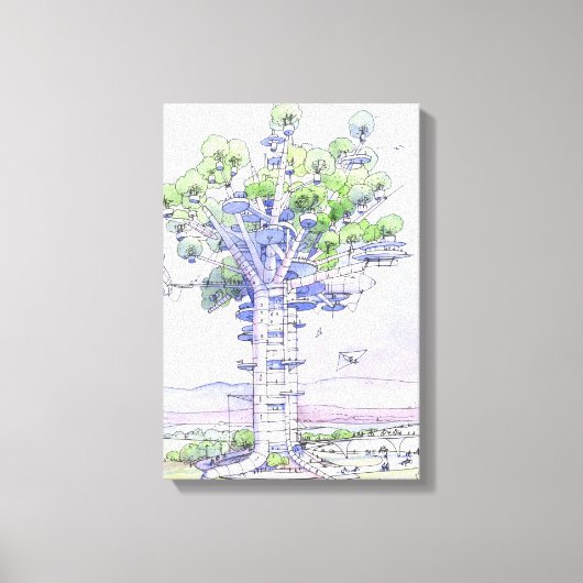 La citta' albero canvas afdruk (Voorkant)