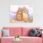 La citta' sferica canvas afdruk (Insitu (Woonkamer))