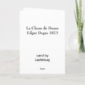 La Classe DE Danse door Edgar Degas Kaart (Achterkant)