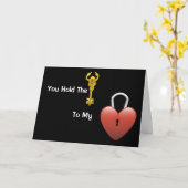 La Clé De Mon Coeur - Carte De Voeux Romance (Fleur jaune)