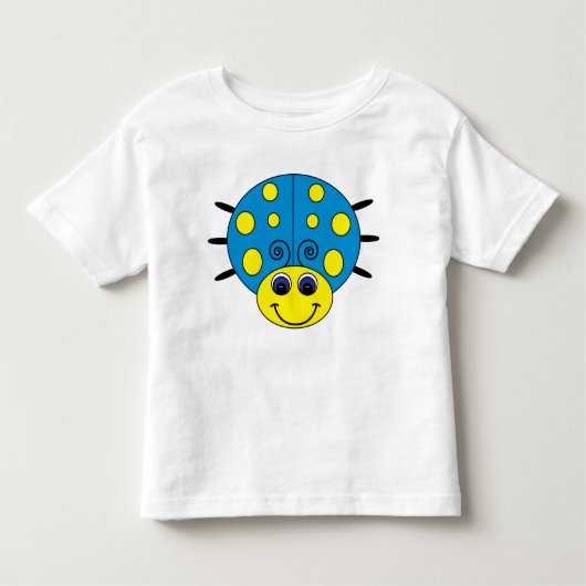 La coccinelle bleue et jaune badine le T-shirt (Devant)