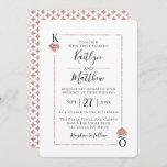 La collection de Mariages de cartes de jeu Monogra<br><div class="desc">Célébrez dans le style avec ces invitations de mariage chic et très tendance. Ce design est facile à personnaliser avec votre libellé d'événement spécial et vos invités seront ravis quand ils reçoivent ces invitations fabuleux. Le K & Q des coeurs peut être laissé comme il est pour représenter le roi...</div>