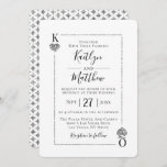 La collection de Mariages de cartes de jeu Monogra<br><div class="desc">Célébrez dans le style avec ces invitations de mariage chic et très tendance. Ce design est facile à personnaliser avec votre libellé d'événement spécial et vos invités seront ravis quand ils reçoivent ces invitations fabuleux. Le K & Q des coeurs peut être laissé comme il est pour représenter le roi...</div>