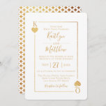 La collection de Mariages de cartes de jeu Monogra<br><div class="desc">Célébrez dans le style avec ces invitations de mariage chic et très tendance. Ce design est facile à personnaliser avec votre libellé d'événement spécial et vos invités seront ravis quand ils reçoivent ces invitations fabuleux. Le K & Q des coeurs peut être laissé comme il est pour représenter le roi...</div>