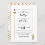 La collection de Mariages de cartes de jeu Monogra<br><div class="desc">Célébrez dans le style avec ces invitations de mariage chic et très tendance. Ce design est facile à personnaliser avec votre libellé d'événement spécial et vos invités seront ravis quand ils reçoivent ces invitations fabuleux. Le K & Q des coeurs peut être laissé comme il est pour représenter le roi...</div>