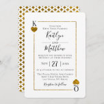 La collection de Mariages de cartes de jeu Monogra<br><div class="desc">Célébrez dans le style avec ces invitations de mariage chic et très tendance. Ce design est facile à personnaliser avec votre libellé d'événement spécial et vos invités seront ravis quand ils reçoivent ces invitations fabuleux. Le K & Q des coeurs peut être laissé comme il est pour représenter le roi...</div>