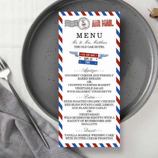 La collection moderne de Mariages Airmail - Menu