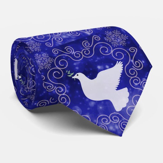 La colombe de la paix sur le bleu violet Cravate (Roulé)
