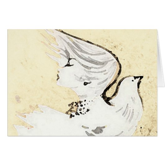 La colombe d'une femme ~ Carte / Invitations (Devant Horizontal)