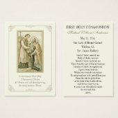 La communion du garçon - Carte Sainte (Devant & derrière)
