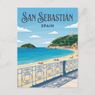 La Concha-strand Spanje Briefkaart