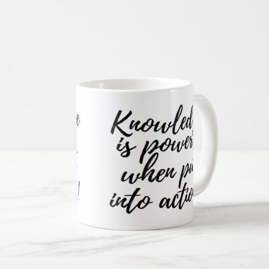 La connaissance est Power Coffee Cup Mug (Devant droit)
