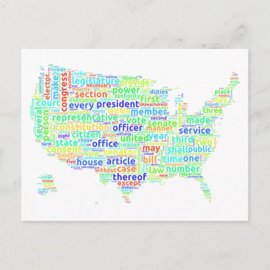 La Constitution des États-Unis Carte du nuage sur  (Devant)