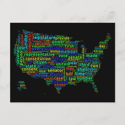 La Constitution des États-Unis Carte du nuage sur  (Devant)