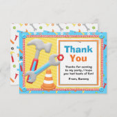 La construction usine le carte de remerciements (Devant / Derrière)