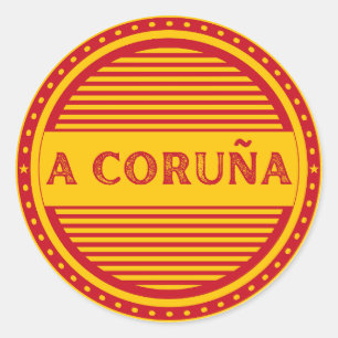 La Coruña City Pride Embleem – Spaanse identiteit Ronde Sticker