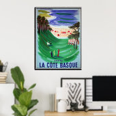 La côte basque poster vintage (Bureau à domicile)