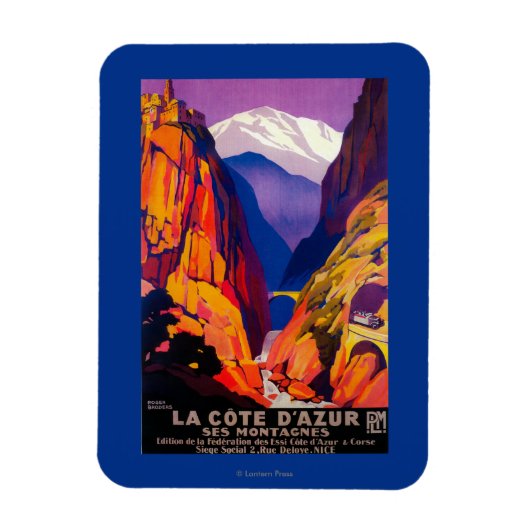 La Cote D'Azur  posterEuropa 2 Magneet (Verticaal)