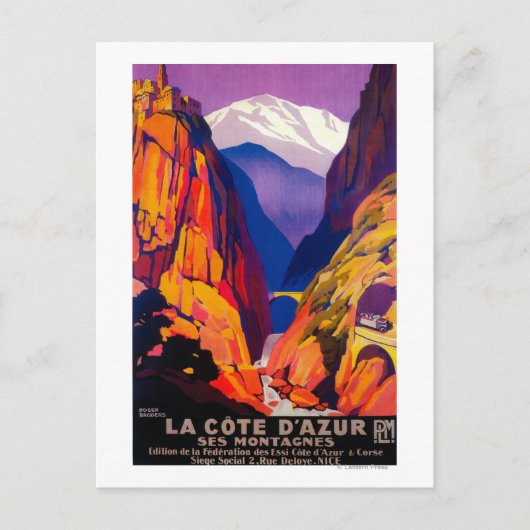 La Cote D'Azur posterEuropa Briefkaart (Voorkant)