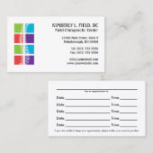 La couleur bloque des cartes de rendez-vous de (Devant / Derrière)