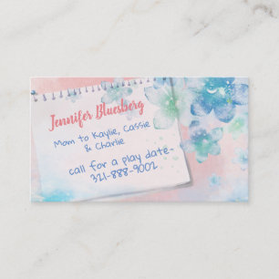 La couleur d'eau fleurit la carte de maman