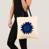 La couleur du sac fourre-tout à tournesols - bleu (Devant (produit))