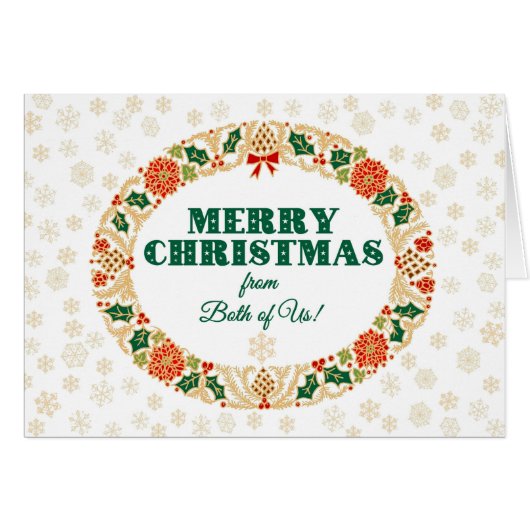 La couronne de Noël Holly des deux Snowflakes (Devant horizontal)