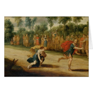 La course d'Atalanta et de Hippomenes (huile sur