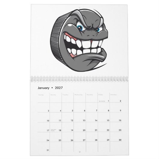 La coutume a imprimé le calendrier 2015 d'hockey (Jan 2027)