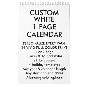 La coutume a personnalisé petit 11"" calendrier d