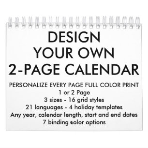 La coutume a personnalisé petit 5,5"" calendrier