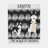 La couverture Huskies avec un nom personnalisé. (Devant)