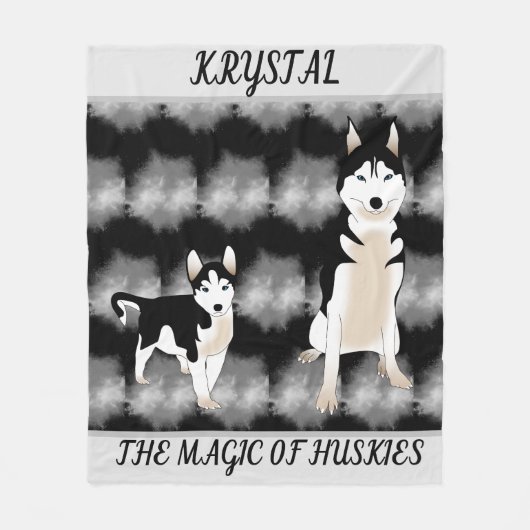 La couverture Huskies avec un nom personnalisé. (Devant)
