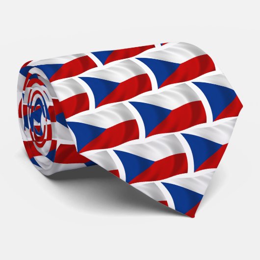 La cravate au drapeau de la République tchèque (Roulé)